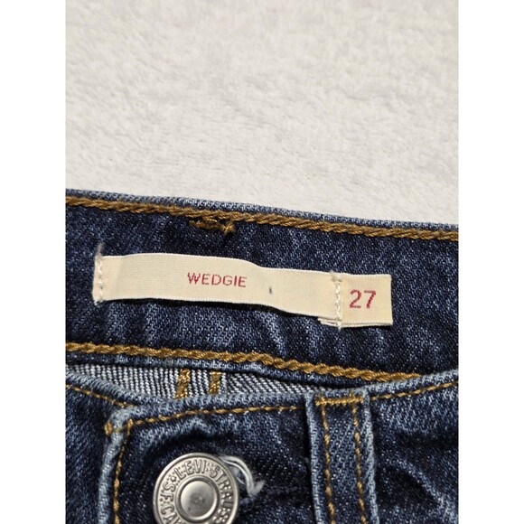 Levis Jeans Womens Wedgie Straight Size 27 Blue Button Fly Denim - Picture 3 of 13